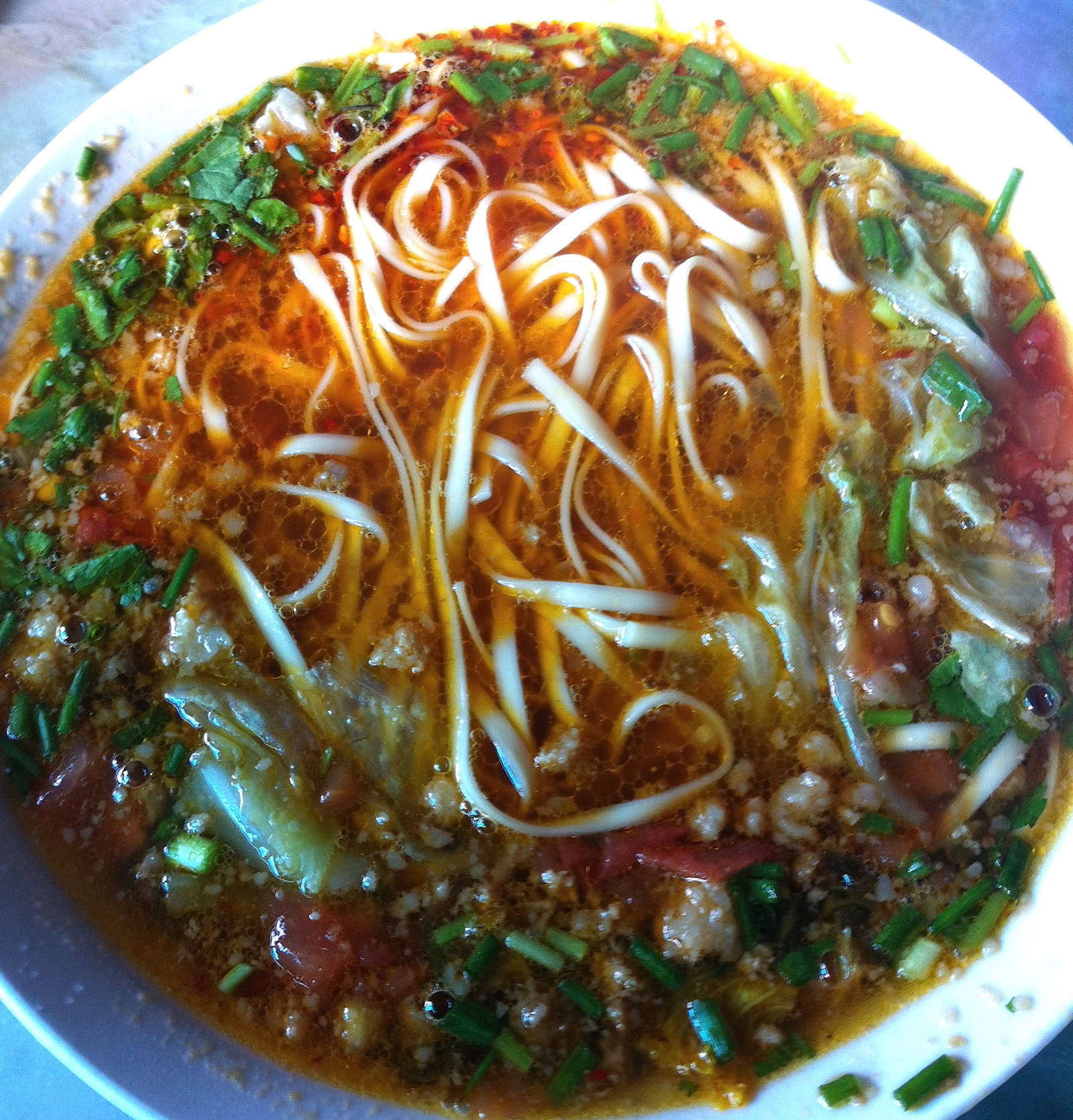 A simple, perfect bowl of noodles in northern Yunnan.